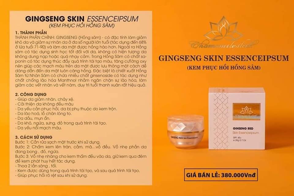 Kem hồng sâm phục hồi da Chamomileskill